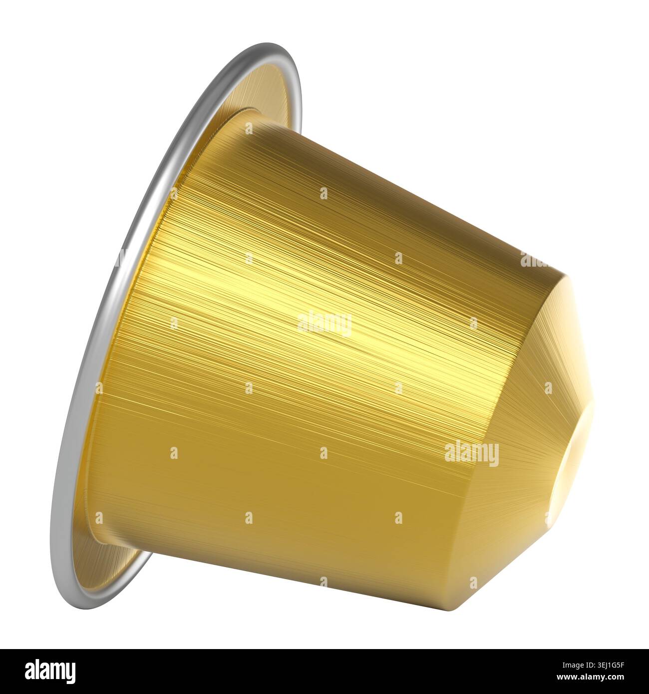 cialda di caffè 3d metallizzata isolata Foto Stock