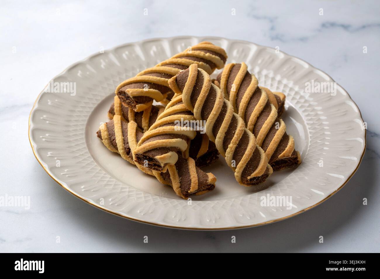 Biscotti croccanti al cioccolato e alla vaniglia Foto Stock