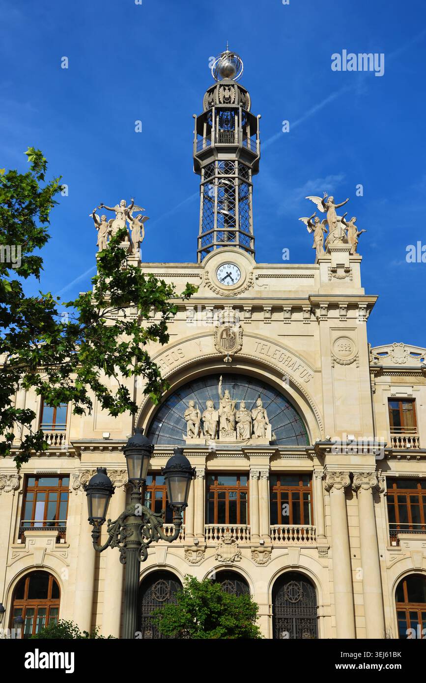 Palacio de las Comunicaciones, ex ufficio postale centrale, Valencia, Spagna Foto Stock