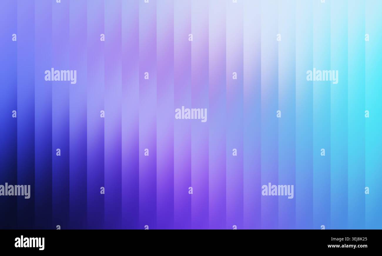 Sfondo dinamico che crea effetti di luce e colore. Gradiente che passa dal blu intenso al ciano brillante con strisce verticali Foto Stock