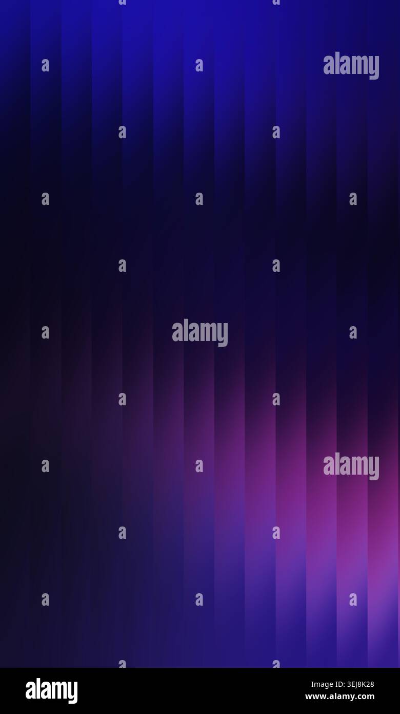 Sfondo dinamico astratto con strisce verticali simili a quelle di un vetro con una brillante sfumatura di colore viola e blu Foto Stock