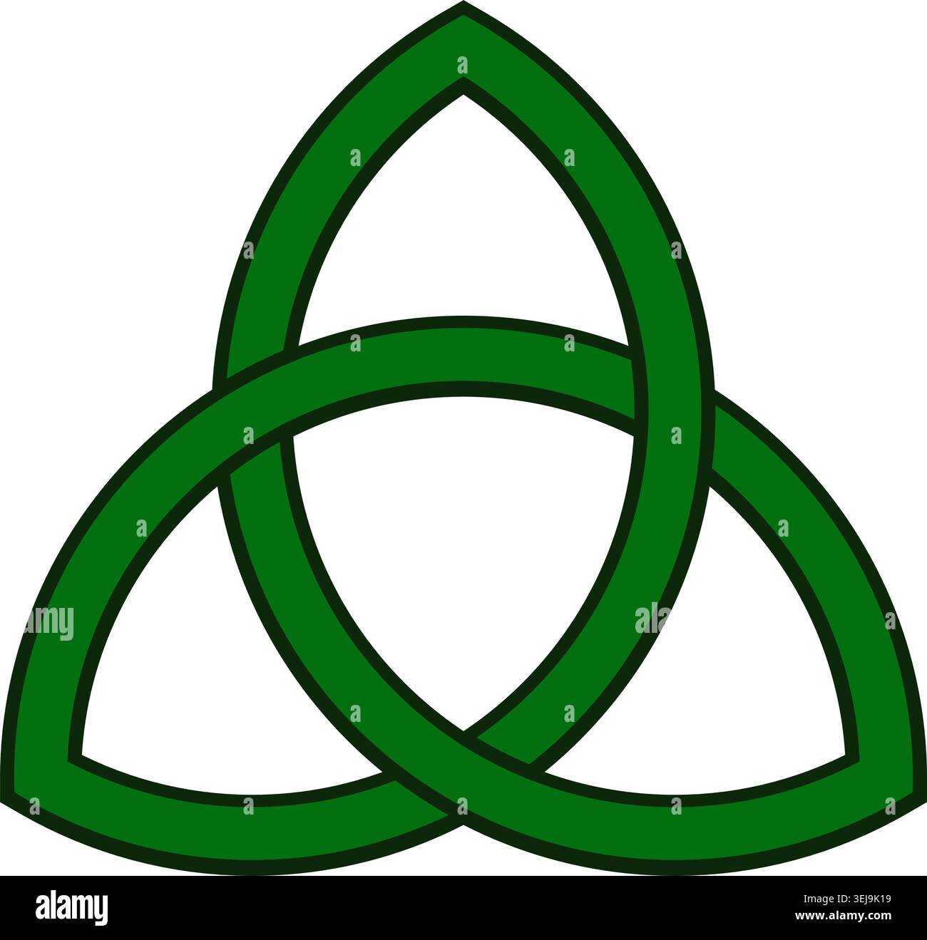 Il triquetra è una figura triangolare composta da tre archi interlacciati, o (in modo equivalente) tre forme di lenti vesciche piscis sovrapposte Illustrazione Vettoriale