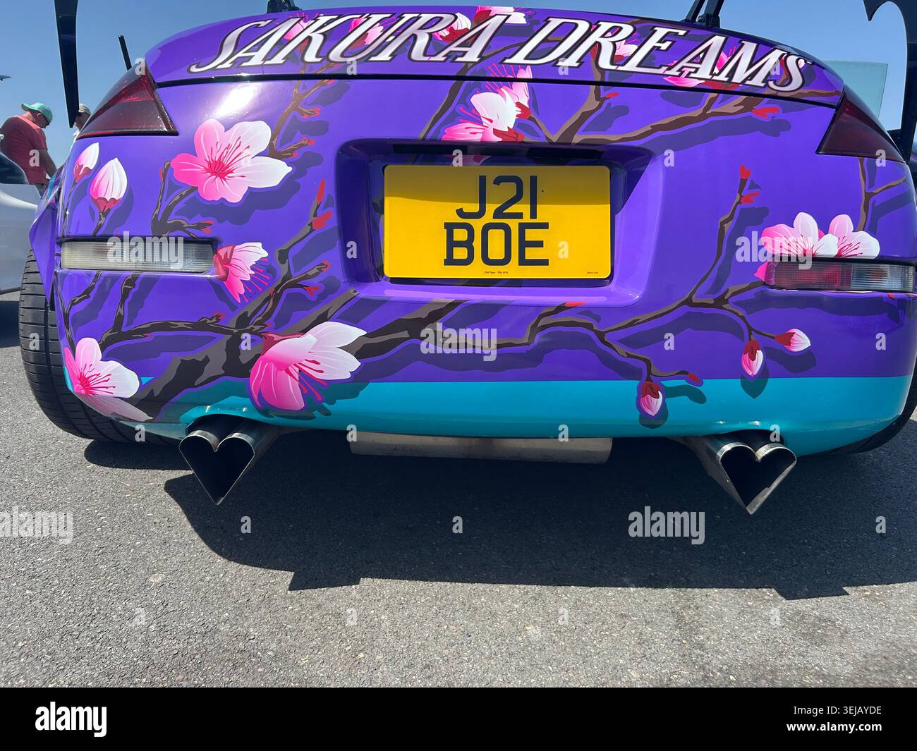 Verniciatura personalizzata a tema giapponese sull'auto Foto Stock