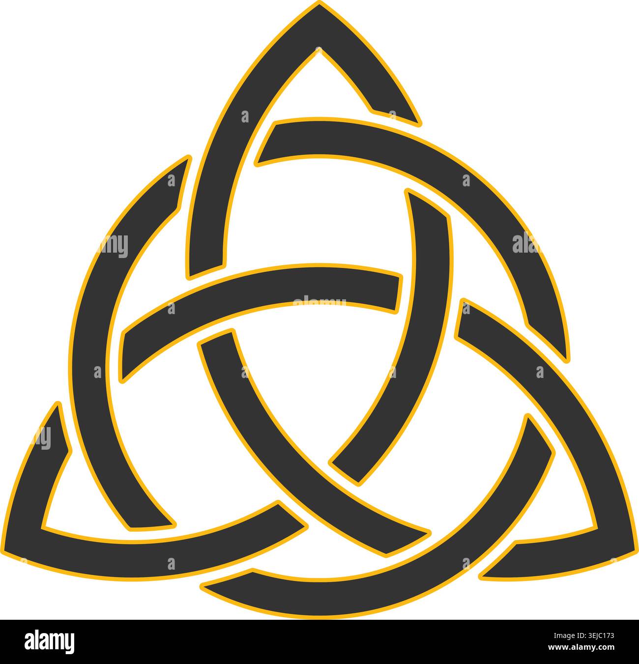 Il cerchio di triquetra interlacciato è una figura triangolare composta da tre archi interlacciati, o (in modo equivalente) tre vesciche sovrapposte Illustrazione Vettoriale