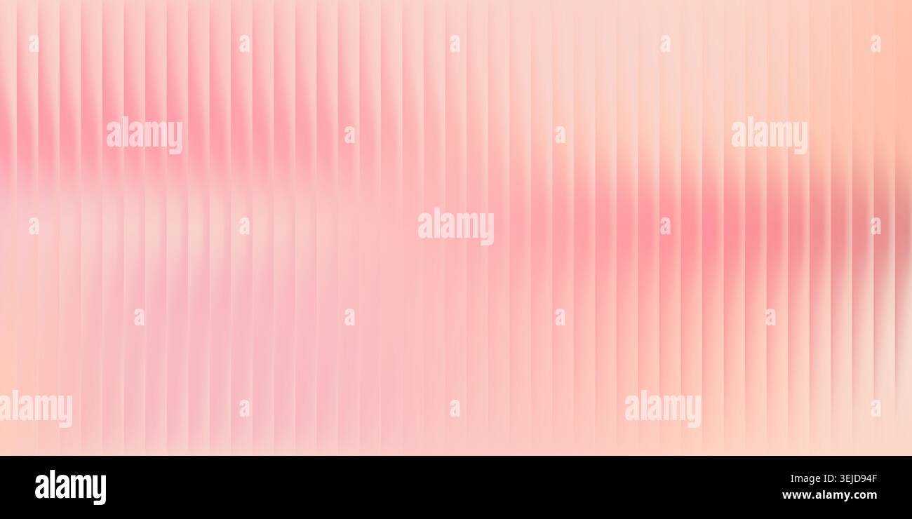 Sfondo rosa sfumato con strisce verticali astratte. Struttura in vetro con nervature frattali. Colore arancione brillante sfumato e ondulato per Illustrazione Vettoriale