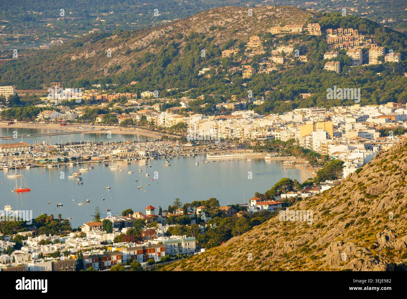 Porto di Pollenza. Tramuntana.Maiorca.Isole Baleari.Spagna. Foto Stock