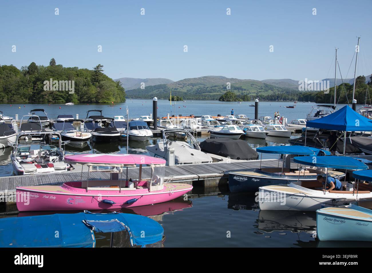 Il porticciolo di Bowness-on-Windermere Foto Stock