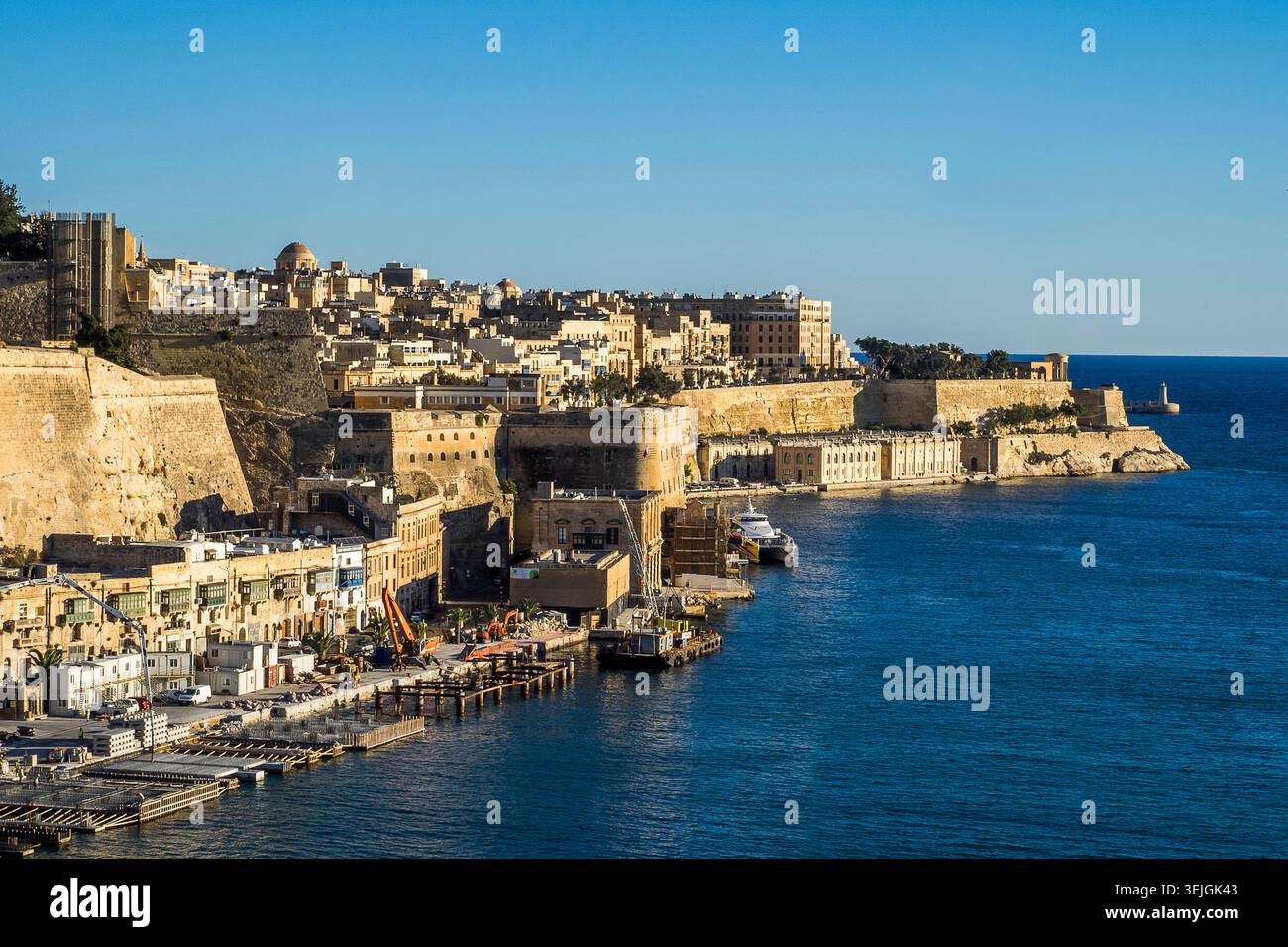 Malta - la Valletta, città di la Valletta all'ingresso del porto Foto Stock