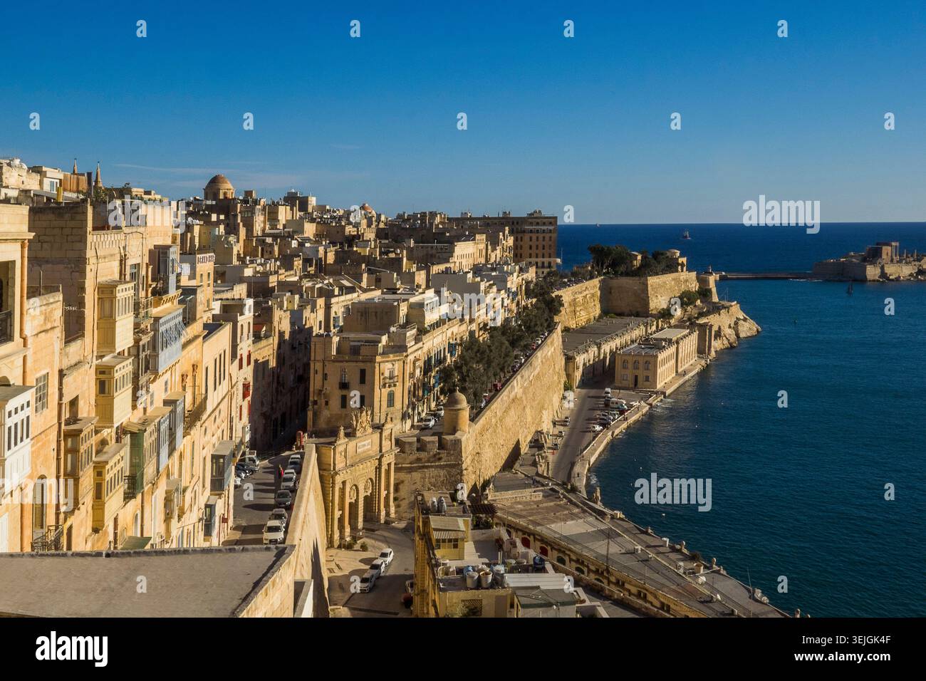 Malta - la Valletta, città di la Valletta all'ingresso del porto Foto Stock