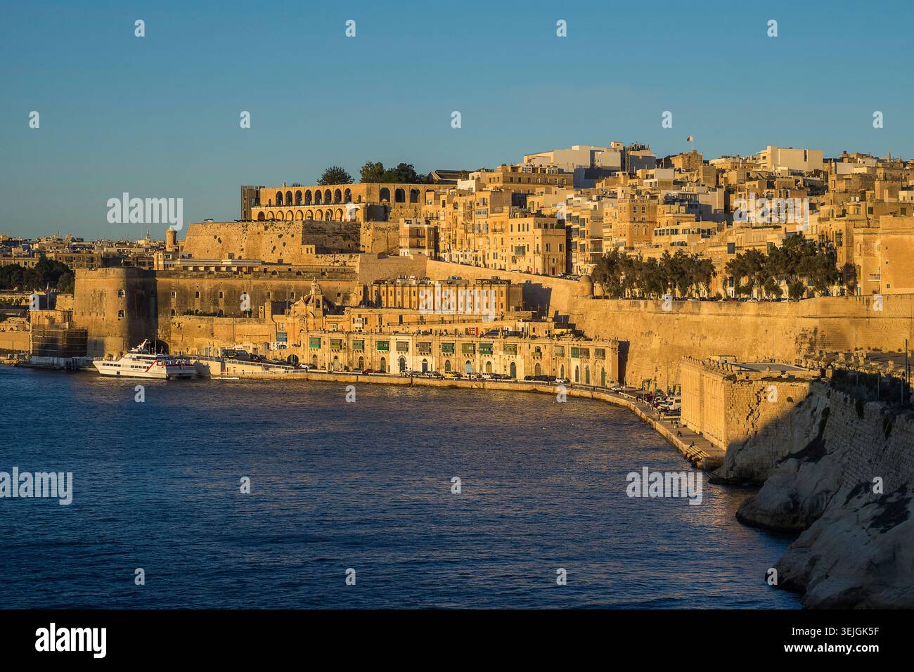 Malta - la Valletta, città di la Valletta all'ingresso del porto Foto Stock