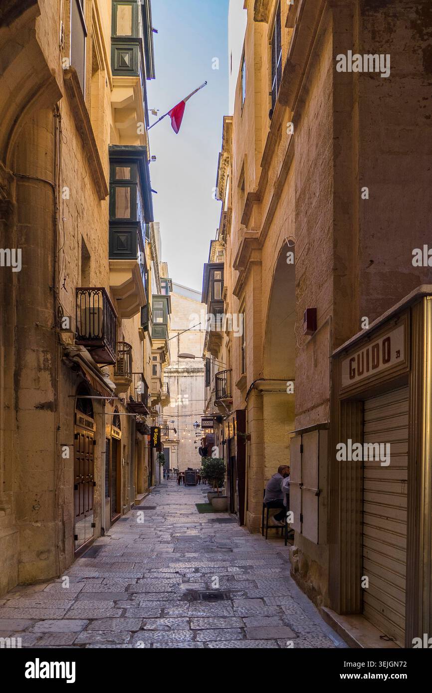 Malta - la Valletta, City Street di la Valletta Foto Stock