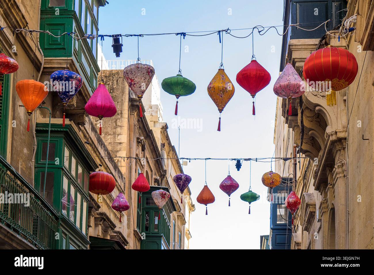 Malta - la Valletta, City Street di la Valletta Foto Stock