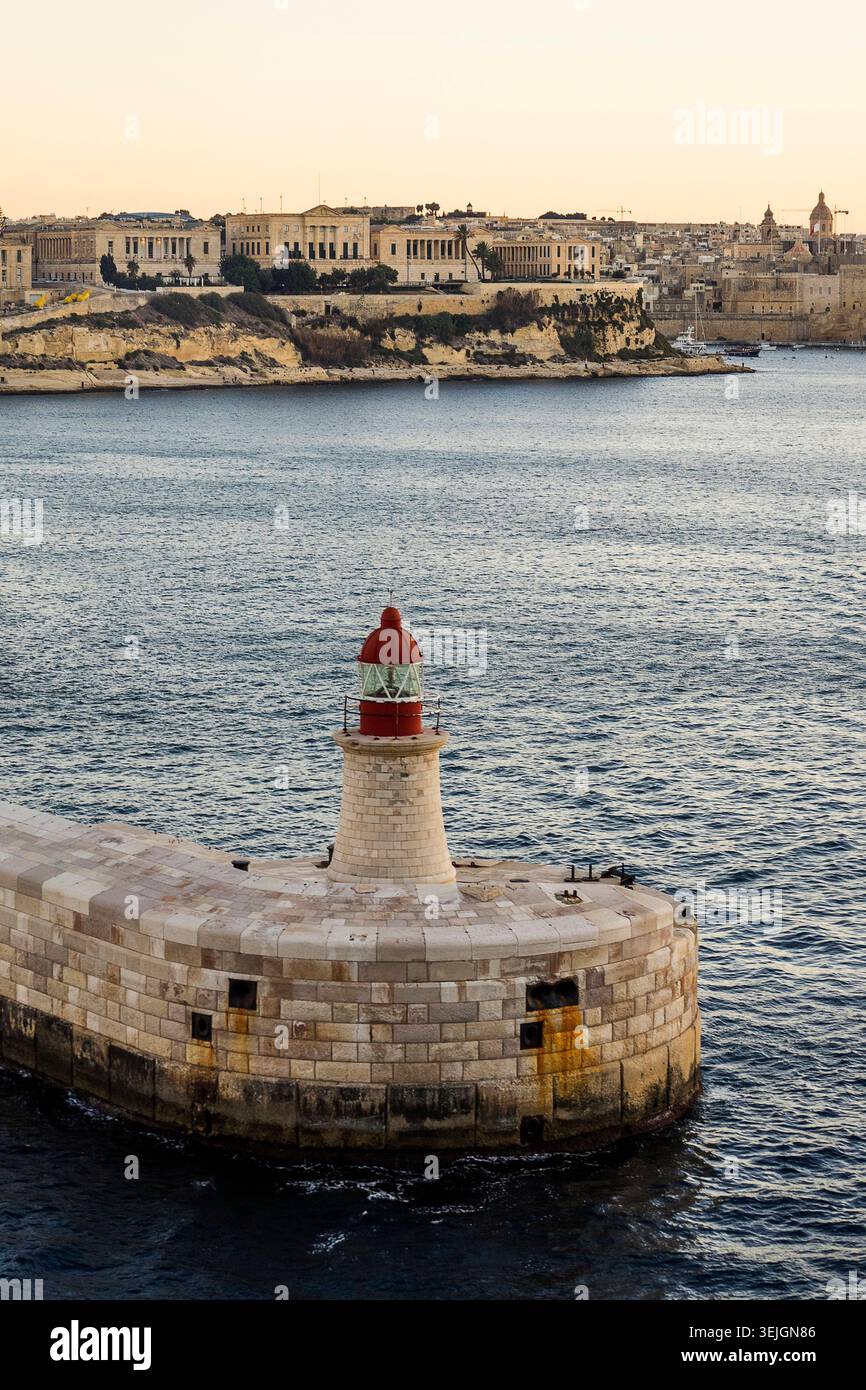 Malta - la Valletta, Faro di Sant'Elmo Foto Stock