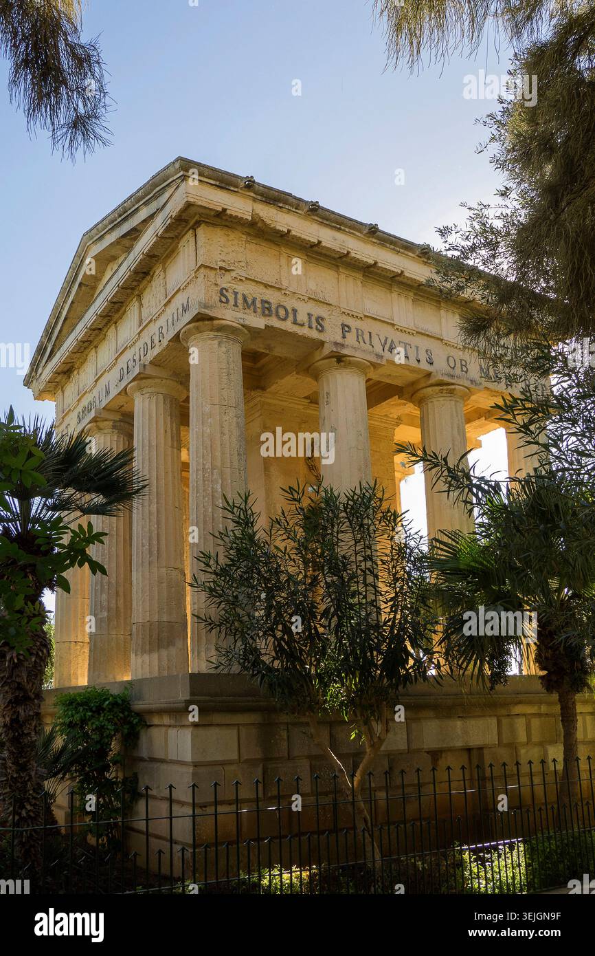 Malta - la Valletta, Memoriale a Sir Alexander Ball ai Giardini Lower Barrakka Foto Stock