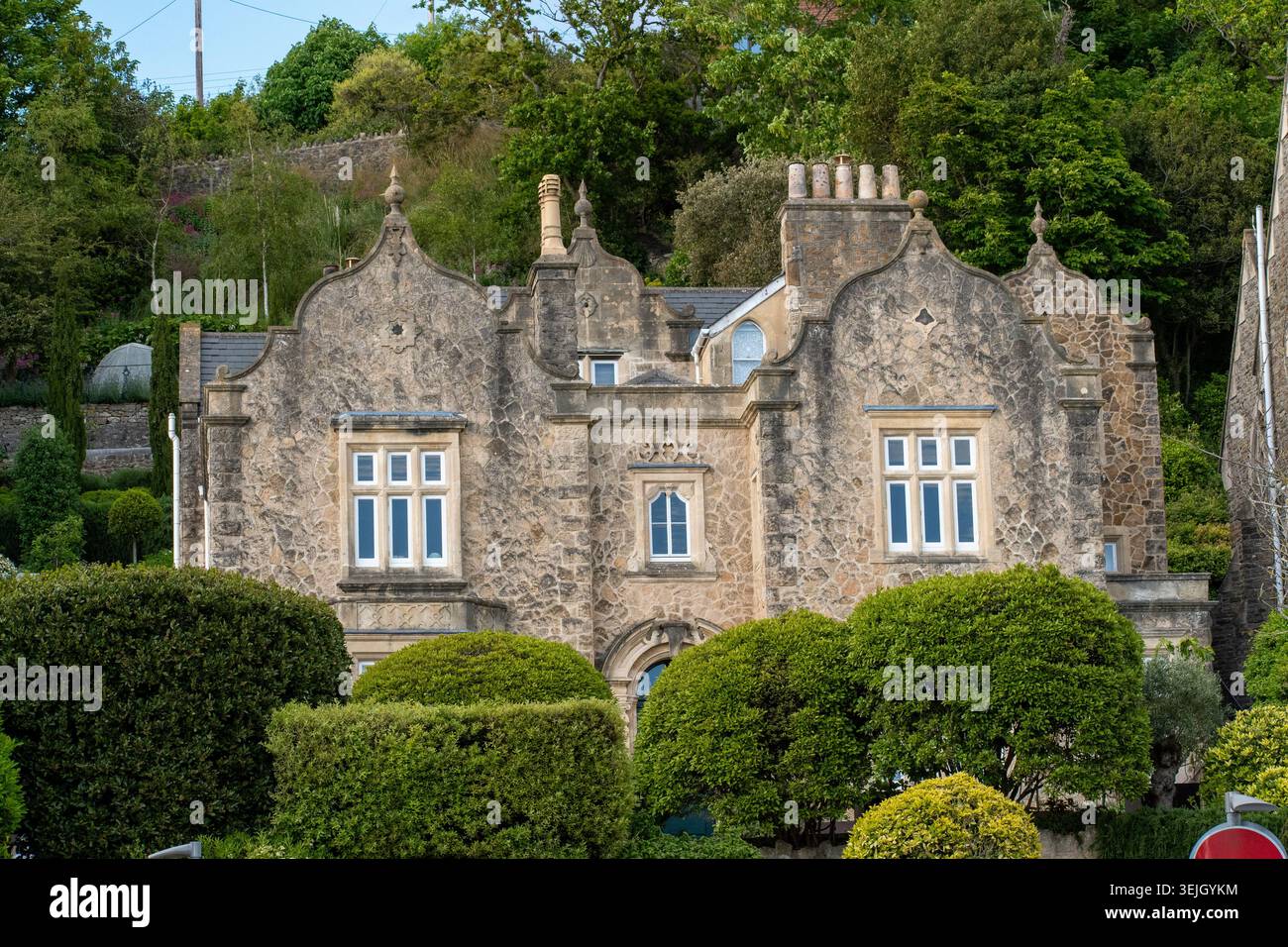 Burstead House, residenza storica in stile giacobino a Clevedon, North Somerset, Inghilterra Foto Stock