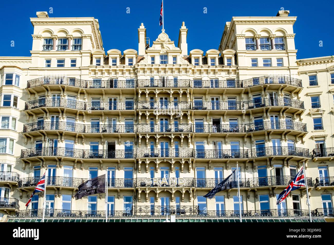 L'esterno del Grand Hotel, Brighton, East Sussex, Regno Unito. Foto Stock