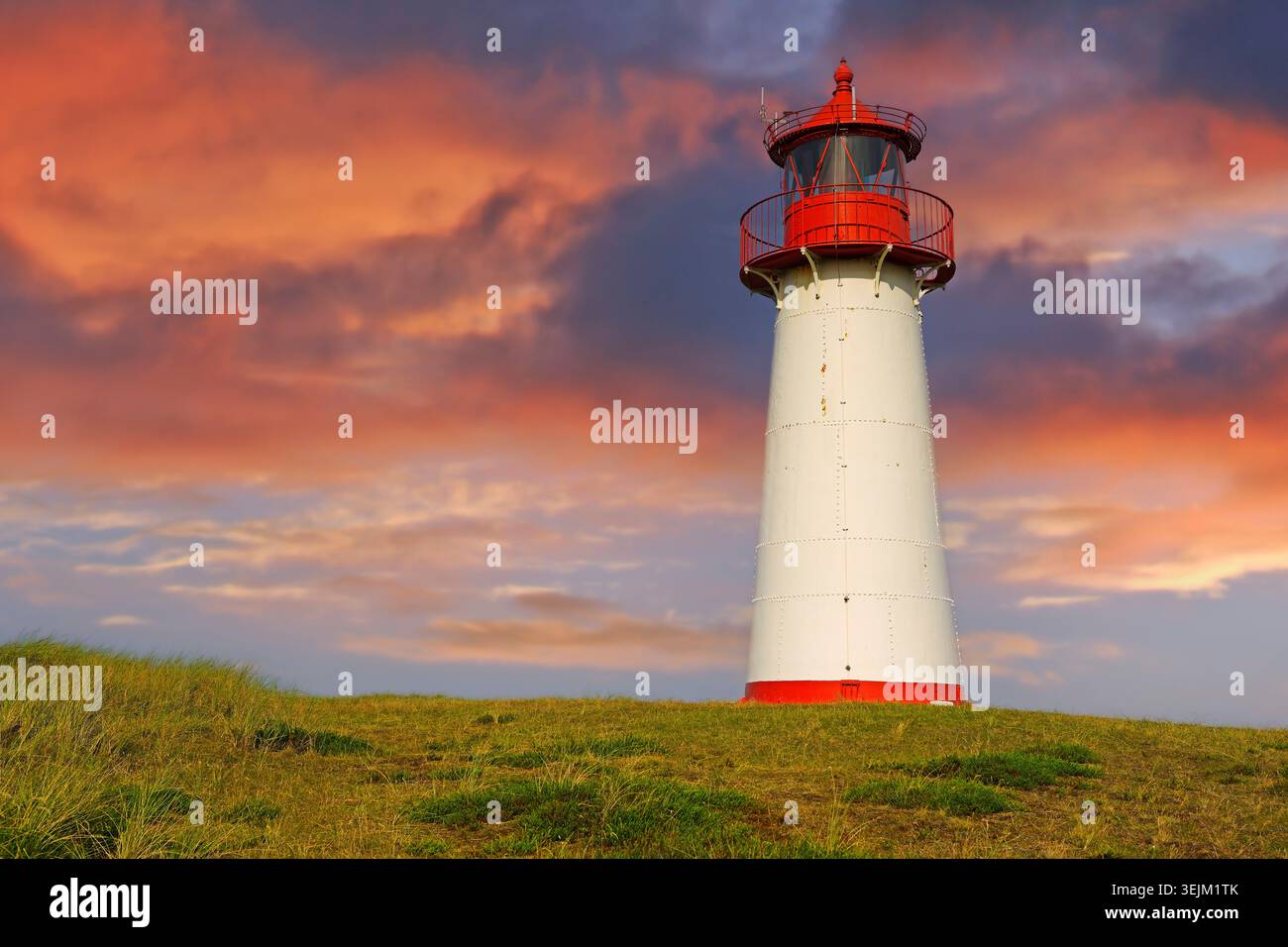 Elenco Leuchtturm - West, Ellenbogen, Sylt, Isole Frisone settentrionale, Frisia settentrionale, Schleswig-Holstein, Germania Foto Stock