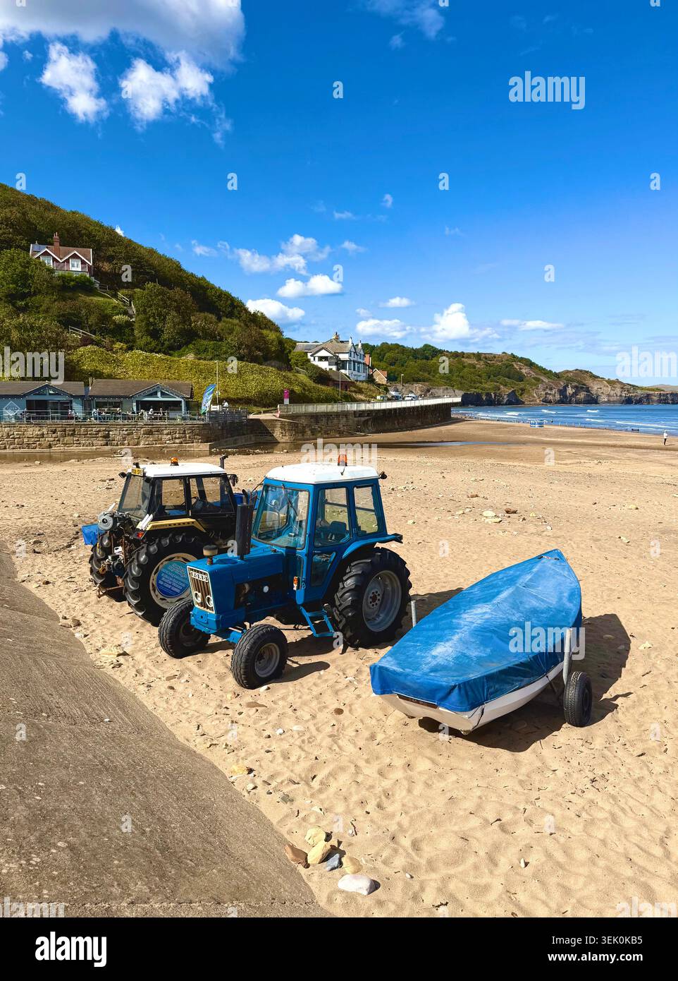 La spiaggia di Sandsend Beach, Sandsend, North Yorkshire, Inghilterra, Regno Unito Foto Stock