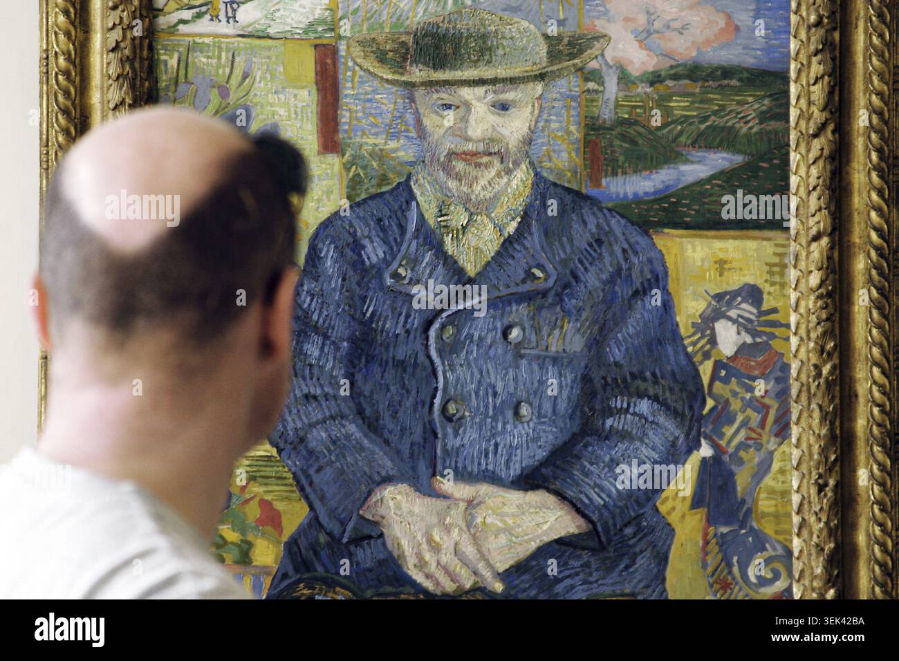 Il ritratto del commerciante d'arte Pere Tanguy dipinto da Vincent Van Gogh è conservato nel Museo Rodin di Parigi Foto Stock