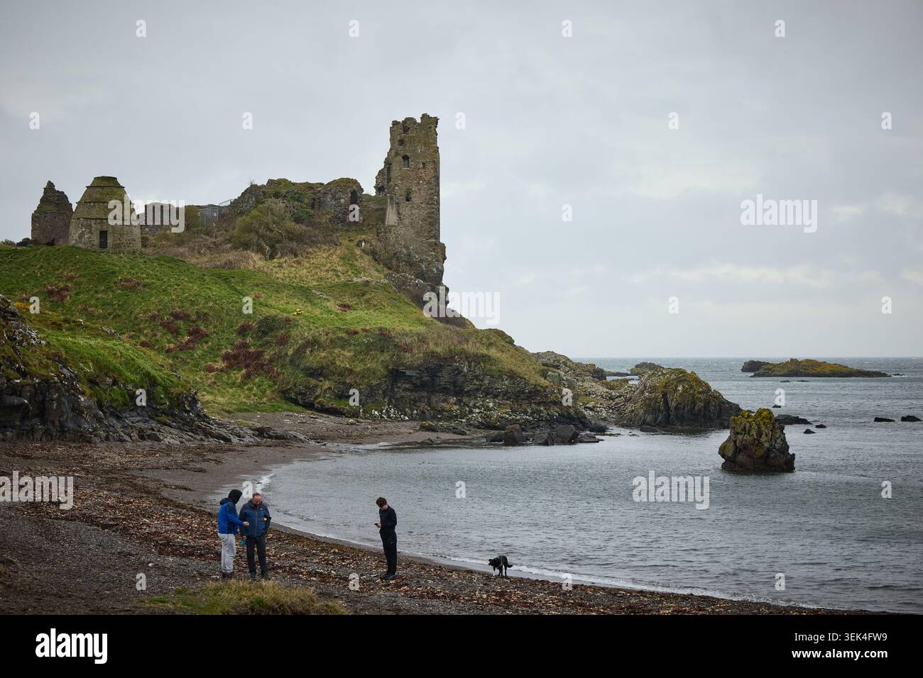 Castello di Dunure, Ayr, resti di una fortezza costiera medievale Foto Stock