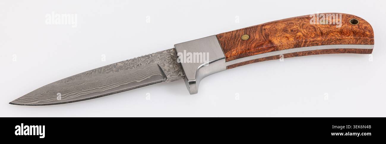 Coltello da caccia con impugnatura stilizzata Foto Stock