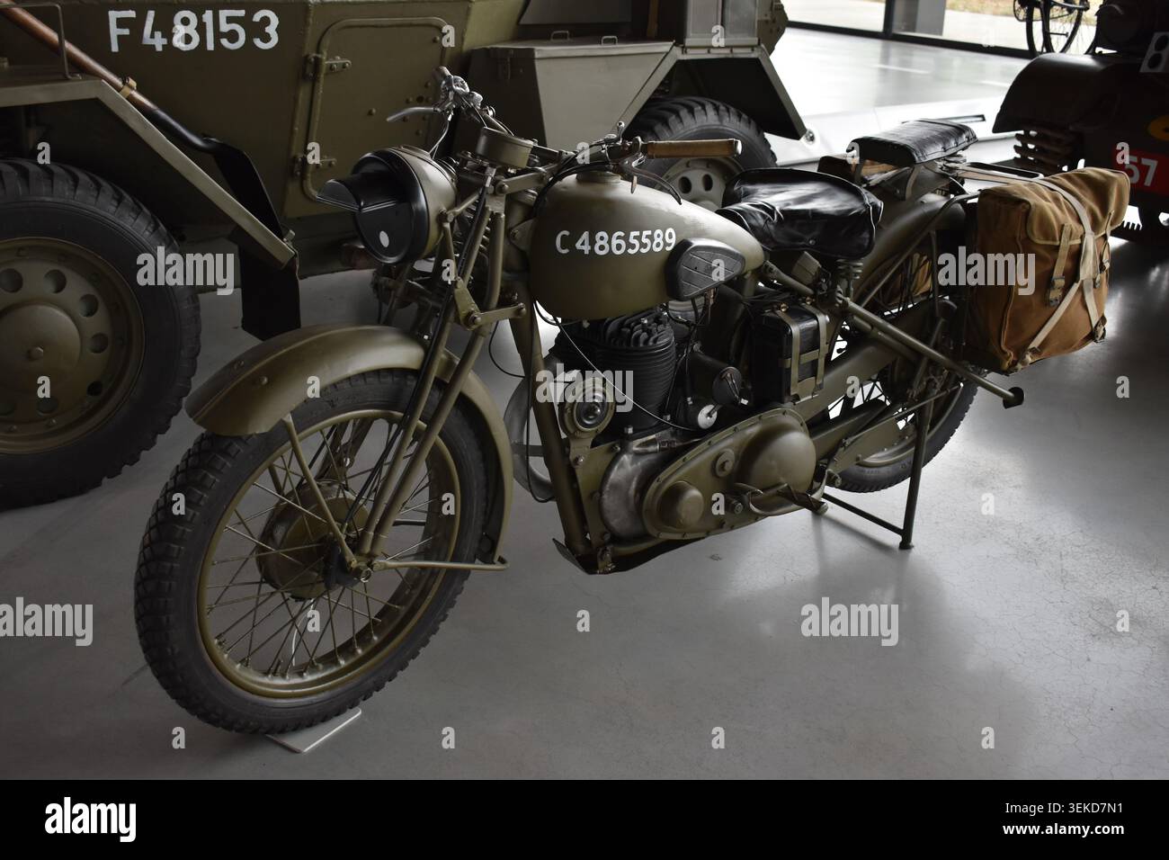 Soesterberg, Paesi Bassi - 31 maggio 2026: Una motocicletta militare d'epoca BSA M20 Foto Stock
