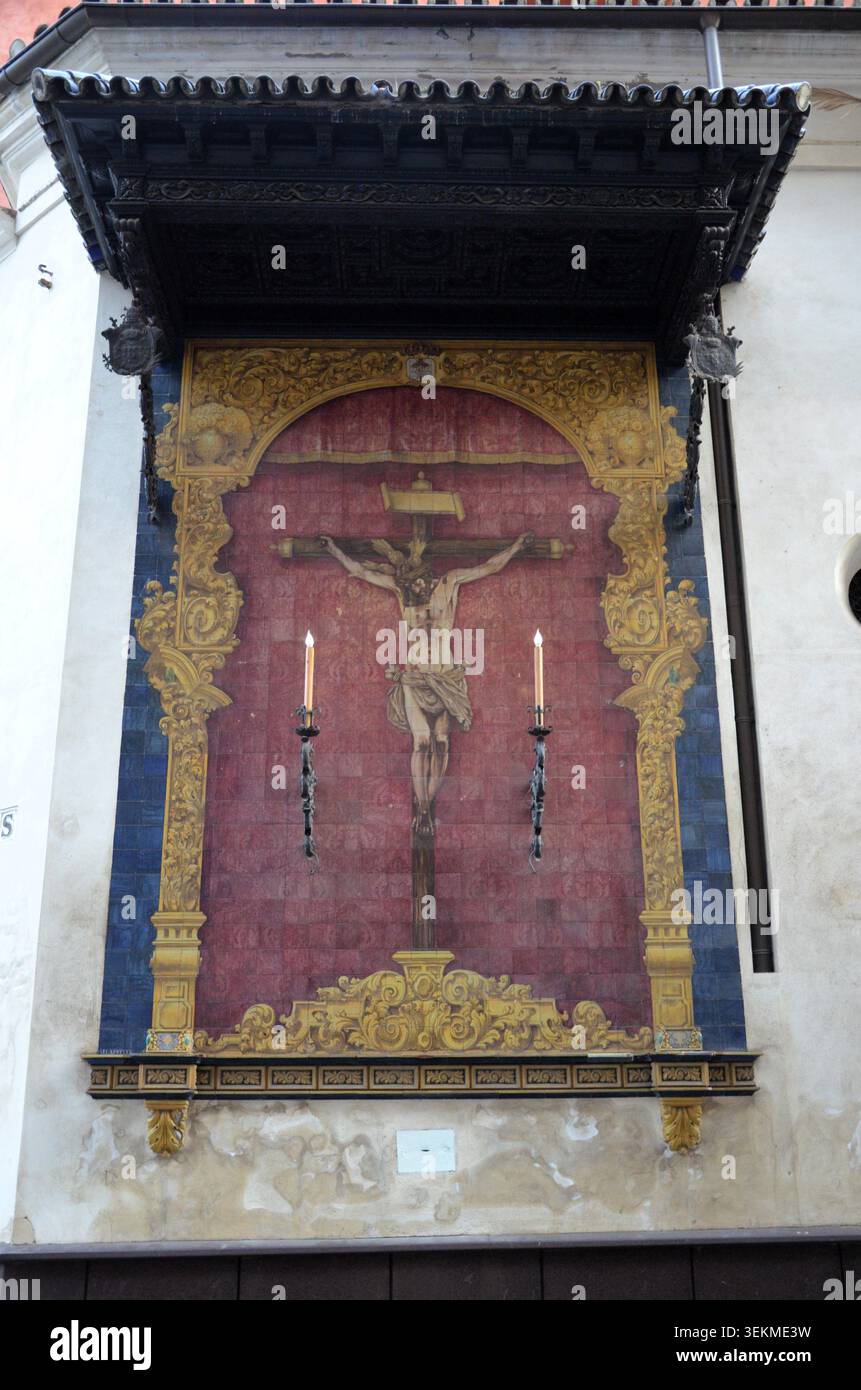 Cristo ceramica design, Villegas Street, Siviglia, Spagna Foto Stock