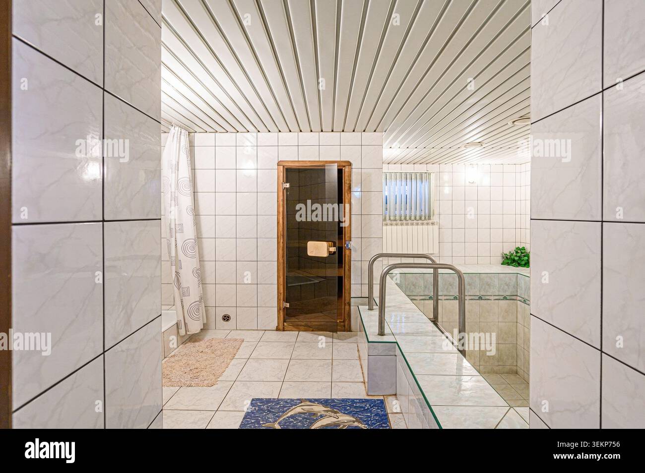 appartamento interno piscina in casa Foto Stock