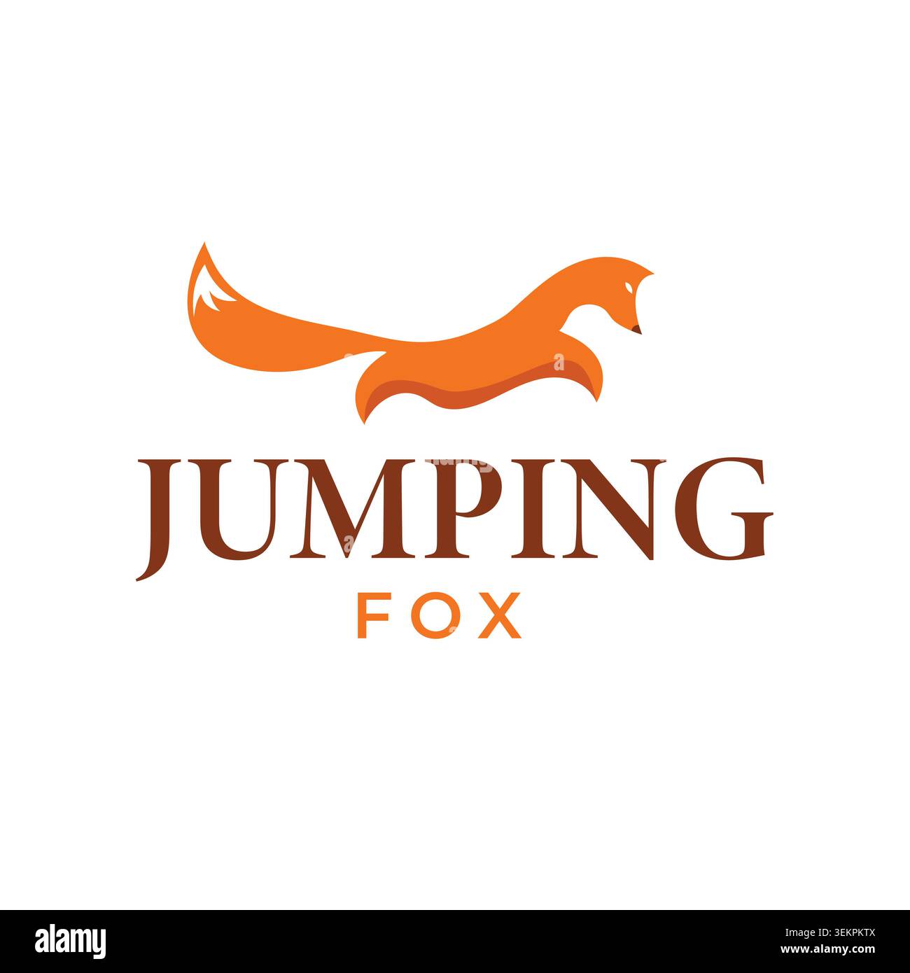 Logo Jumping Fox Vector icona minimalista del marchio animale moderno Illustrazione Vettoriale