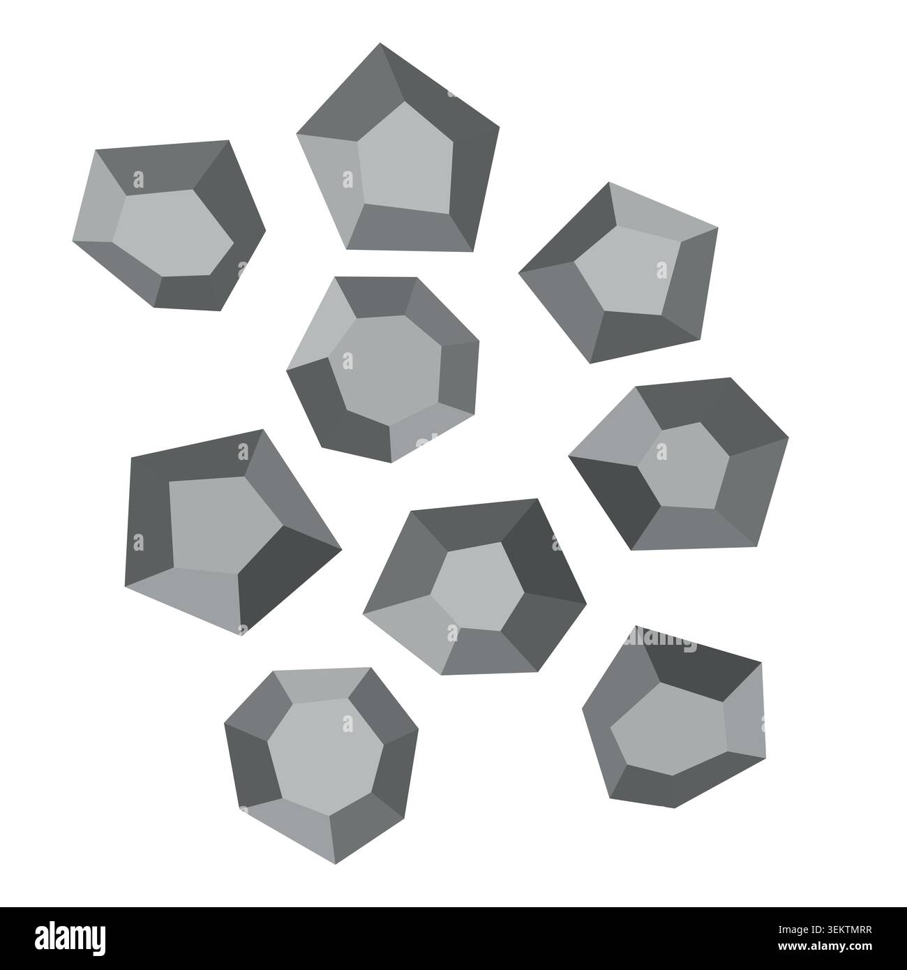 Pietre di cartoni animati. Insieme isometrico per pietra da roccia. Massi, forme naturali di blocchi da costruzione, pietre da parete. illustrazione 3d piatta isolata. Raccolta vettoriale Illustrazione Vettoriale