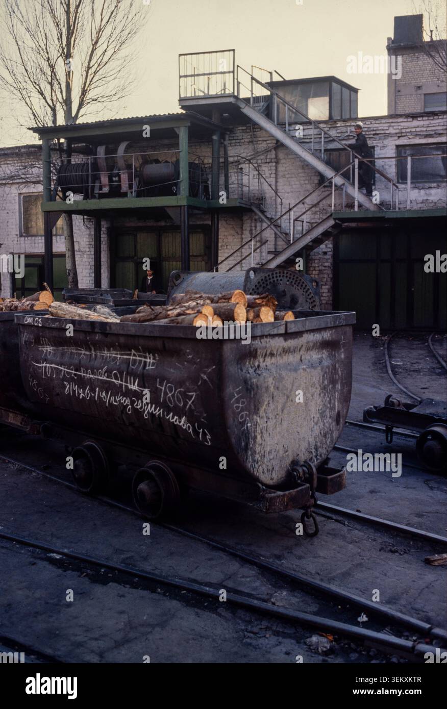Miniera di carbone, Donbas, Ucraina, 1989. Foto Stock