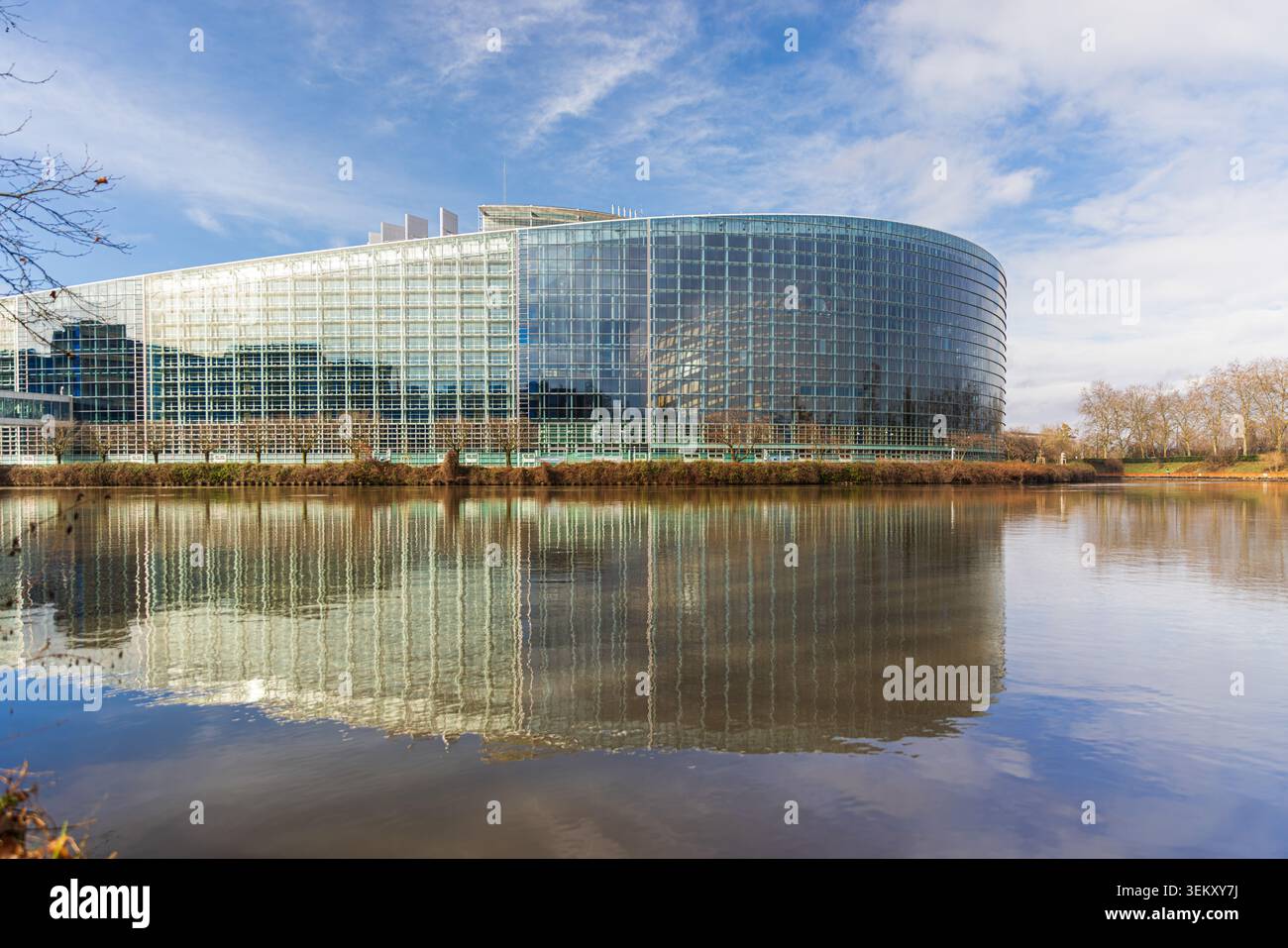 Edificio del Parlamento europeo a Strasburgo, Francia. Foto Stock