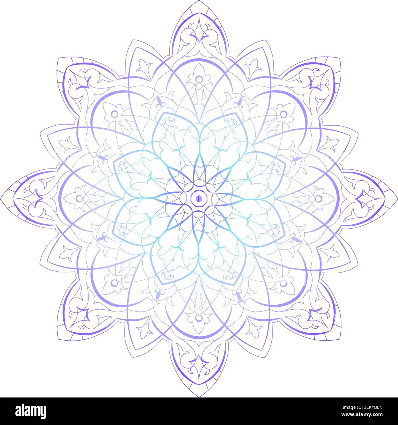 Delicato chakra mandala viola Illustrazione Vettoriale