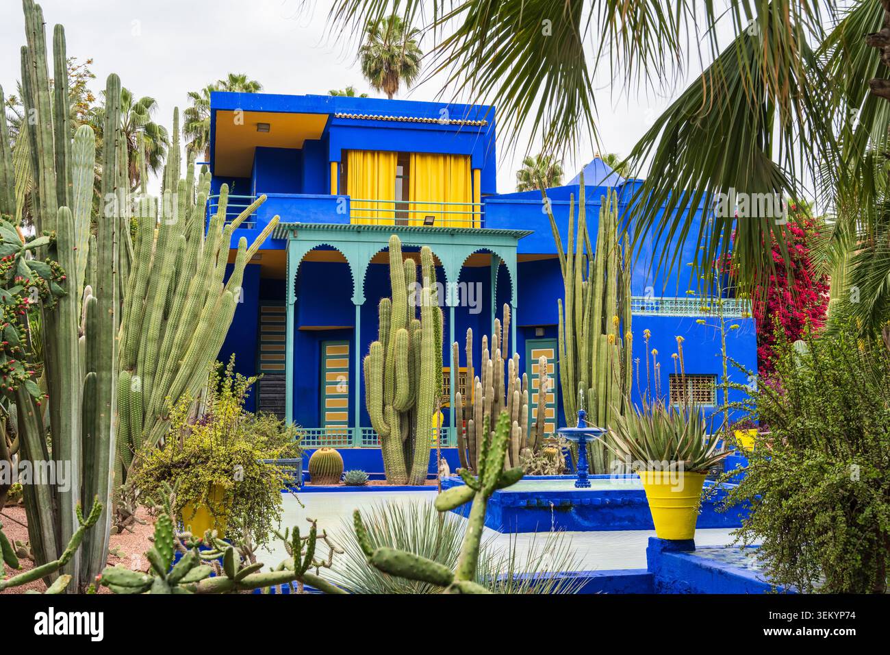 Villa Cubista, progettata negli anni '1930 dall'architetto francese Paul Sinoir, nel Jardin Majorelle a Marrakech, Marocco, Nord Africa Foto Stock