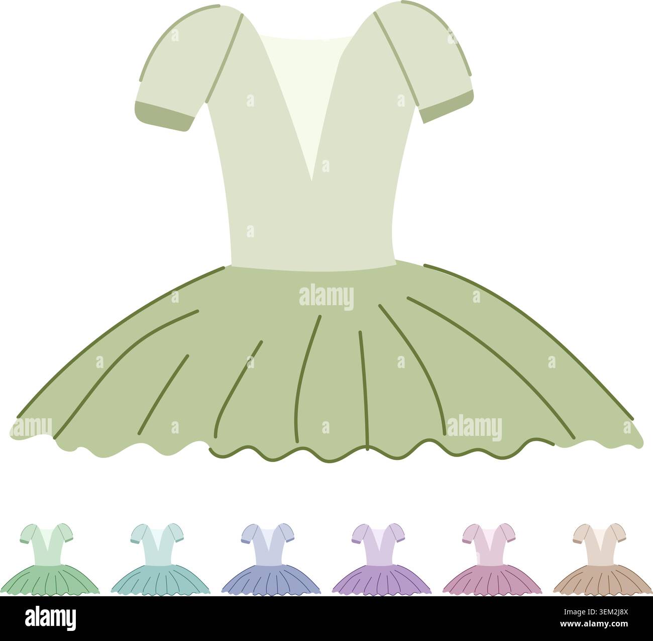 abito da ballerina con gonna grafica vettoriale a fumetti Illustrazione Vettoriale