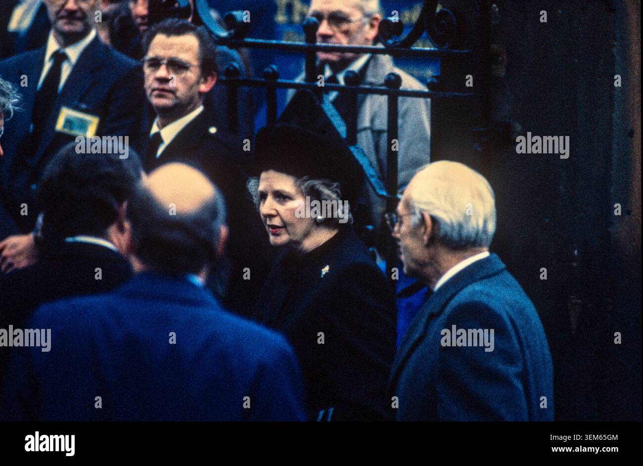 Il primo Ministro signora Thatcher arriva a Lockerbie per il servizio commemorativo delle vittime dell'attentato di Lockerbie del 4 gennaio 1989. Foto Stock