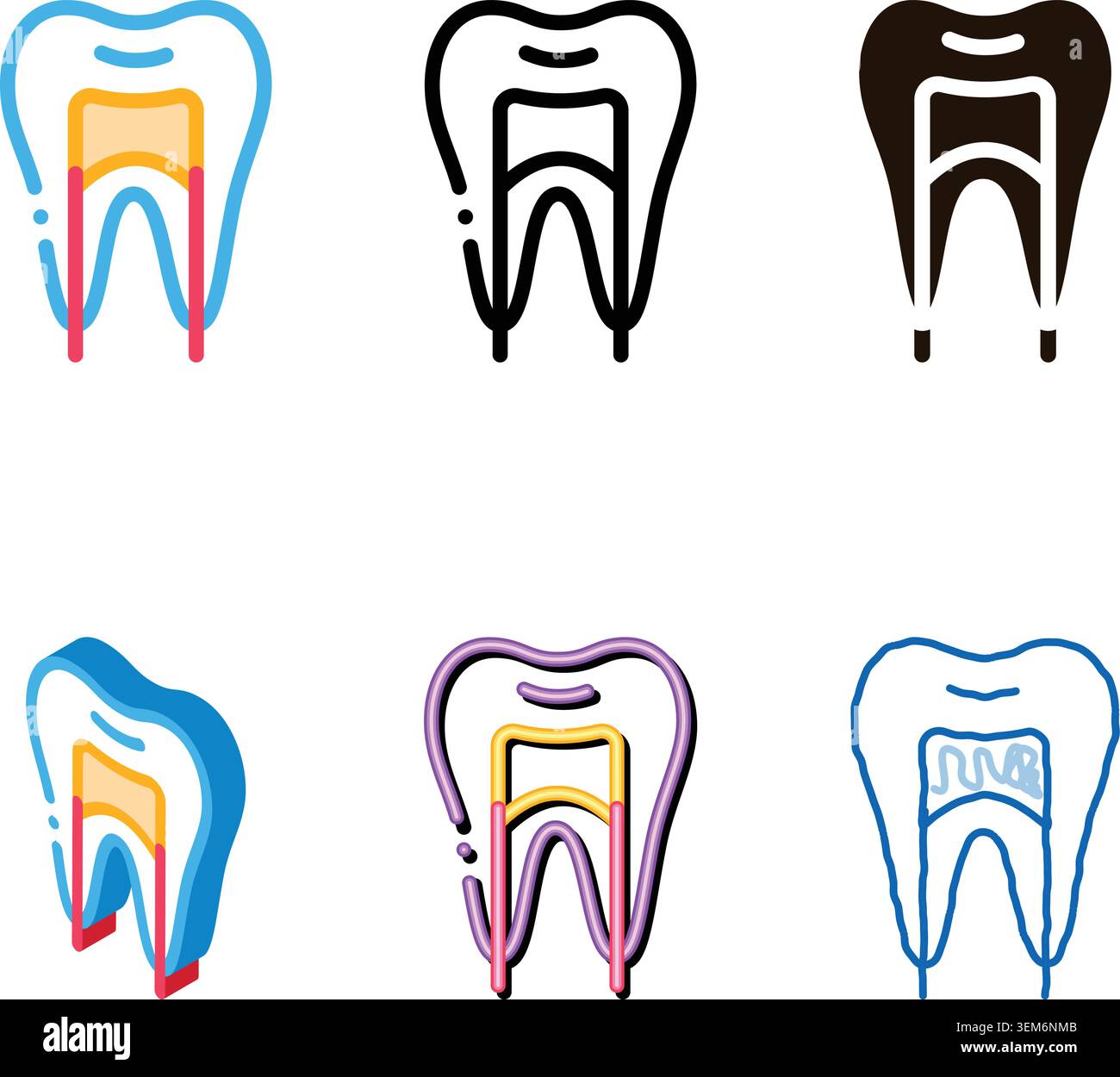 l'icona del segno vettoriale stomatologico dell'immagine radiografica dentale appare Illustrazione Vettoriale