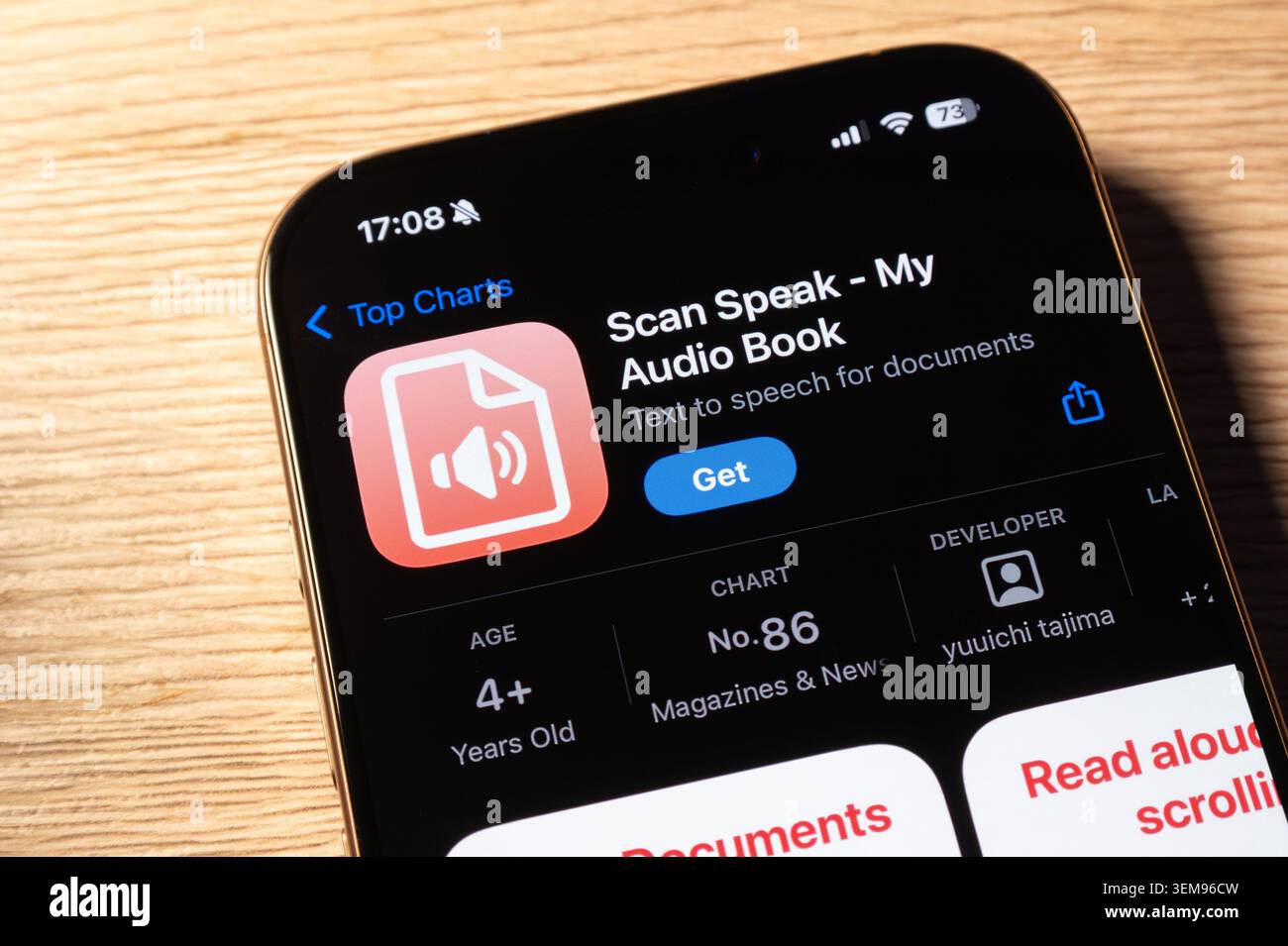 Ostrava, Cechia - 28 gennaio 2025: Apple App Store con Scan Speak - My audio Book, applicazione mobile per audiobook Foto Stock