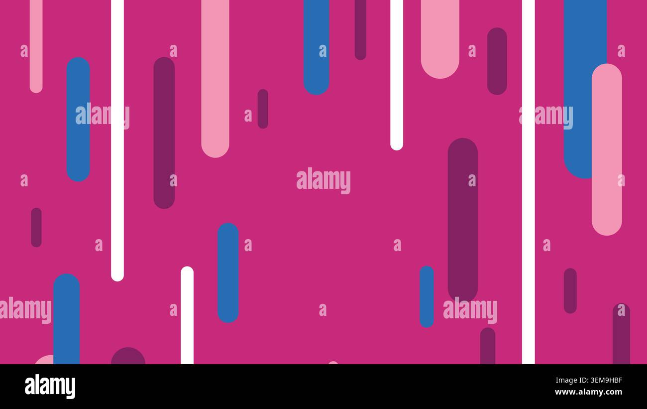 Vivace sfondo blu astratto con striature di movimento diagonali in bianco, rosa e viola, per un flusso visivo moderno e veloce, ideale per contenuti multimediali dinamici e progetti di design vivaci Foto Stock
