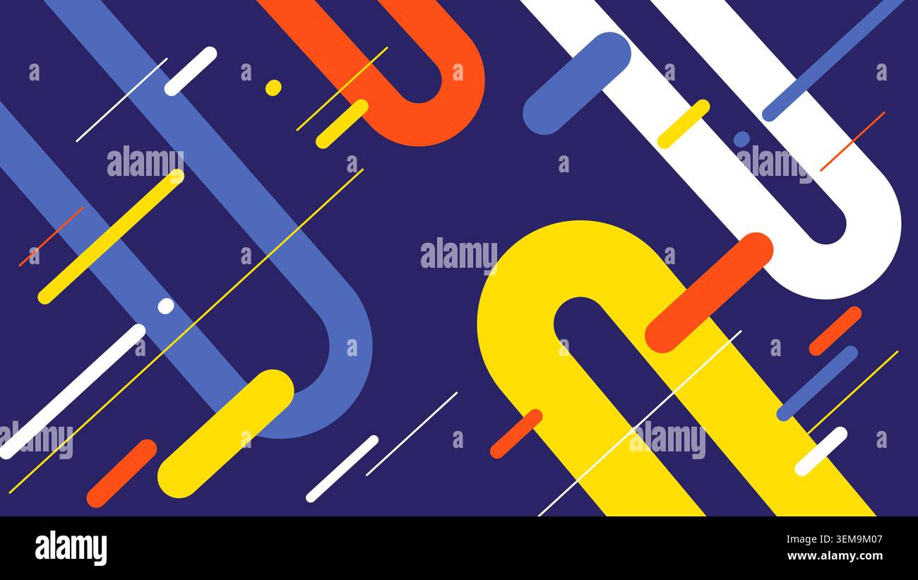 Uno sfondo in movimento gradiente con forme futuristiche fluide su una superficie scura. Ideale per grafica tecnologica, branding digitale, layout di streaming, design Web moderno e concept astratti dinamici Foto Stock