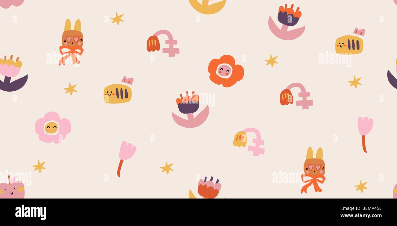 Simpatici giochi di doodle per bambini con fiori e api. Illustrazione vettoriale Illustrazione Vettoriale