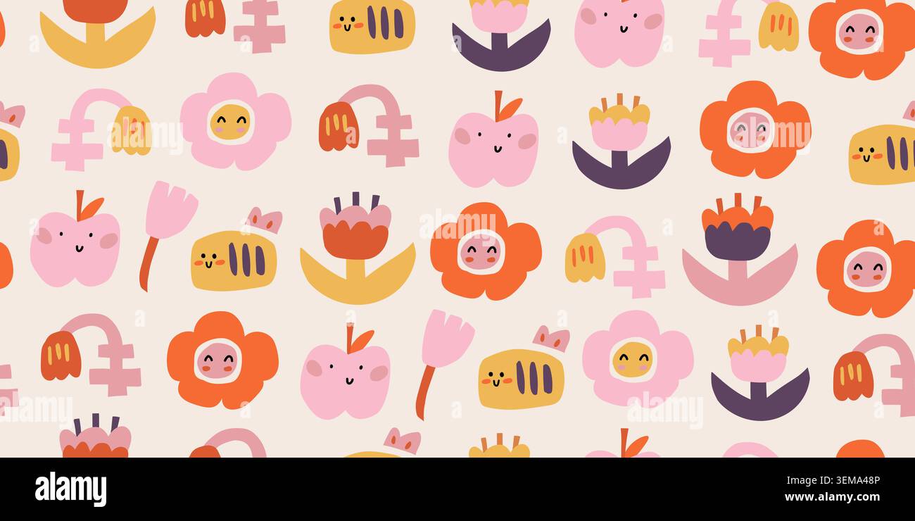Simpatici giochi di doodle per bambini con fiori e api. Illustrazione vettoriale Illustrazione Vettoriale