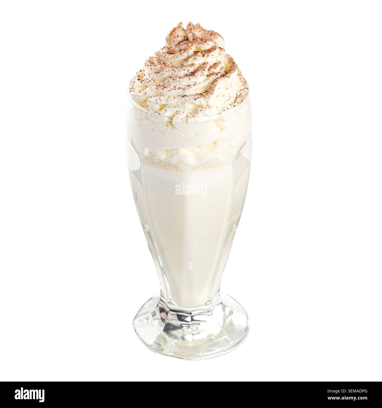 Frullato alla vaniglia isolato con panna montata Foto Stock