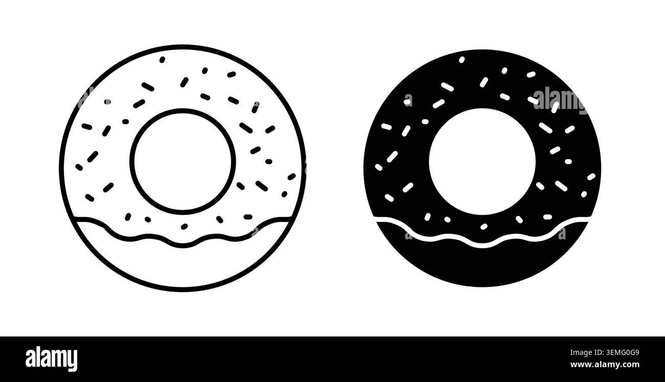 Pacchetto disegni illustrativi con icona a forma di ciambella per il Web. Illustrazione Vettoriale