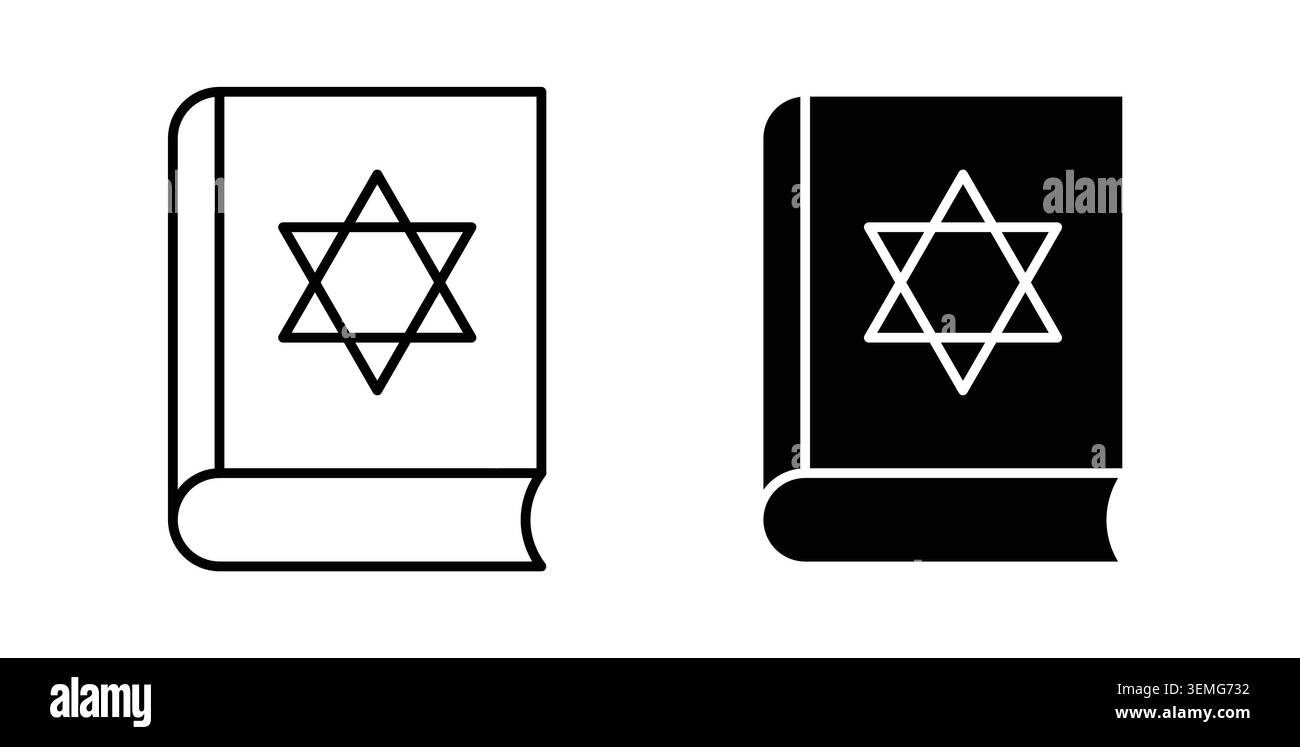 Pacchetto illustrazioni per il Web con icone del libro Tanakh. Illustrazione Vettoriale