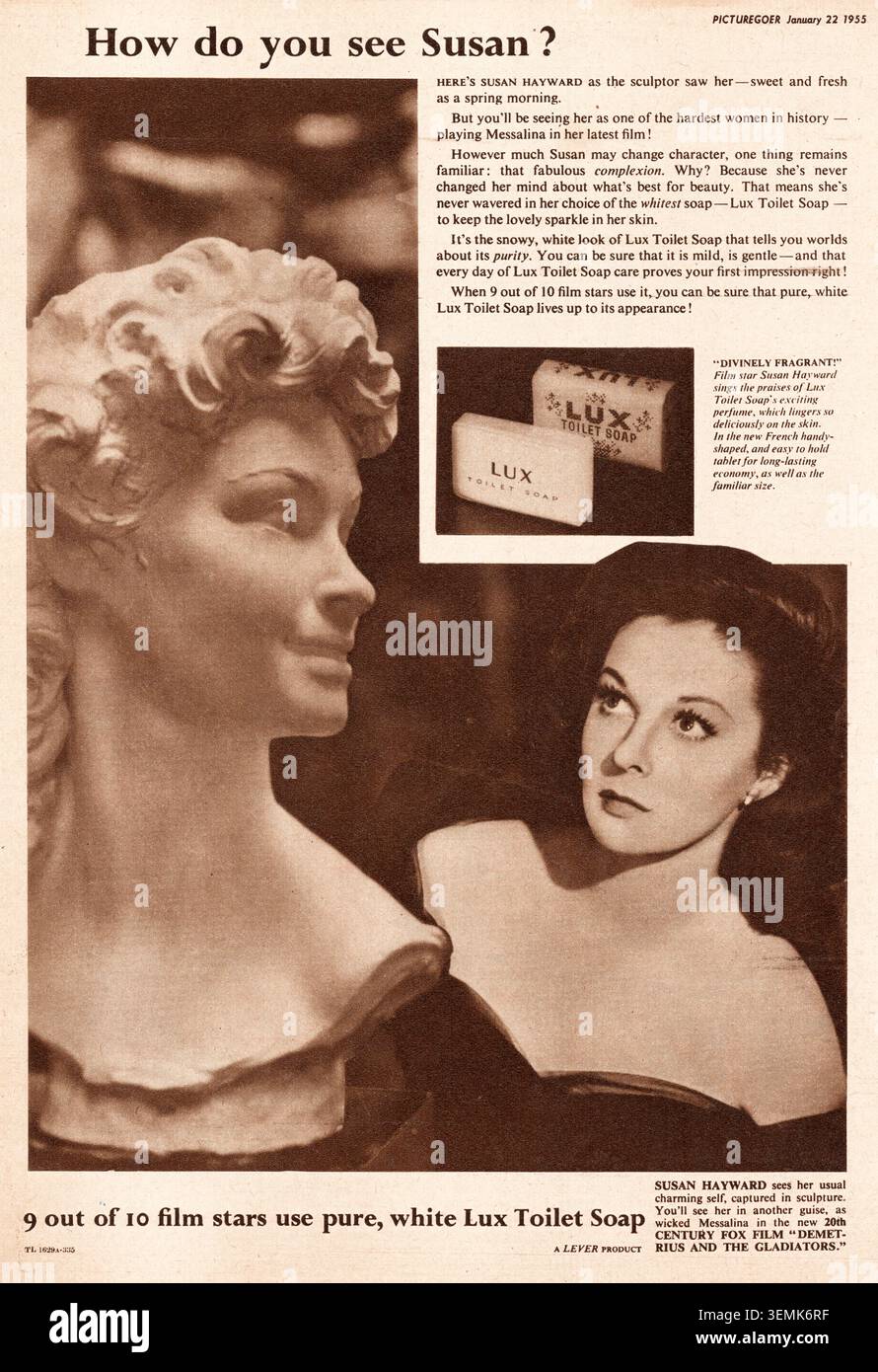 1955 pubblicità per il Regno Unito Lux toilet soap Foto Stock