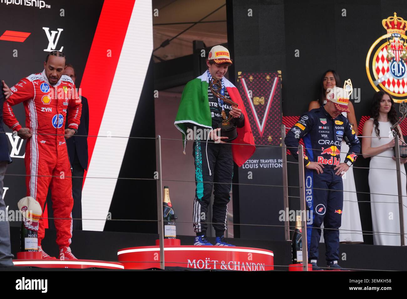 Montecarlo, Monaco. 7 giugno 2026. Il podio, durante la Formula 1 Louis Vuitton Grand Prix de Monaco. Crediti: Alessio Morgese / Alamy live news Foto Stock