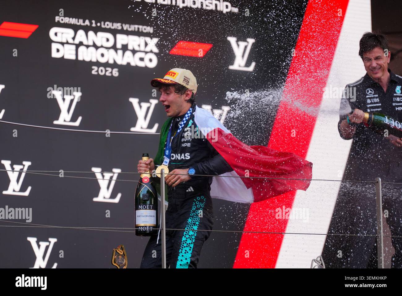 Montecarlo, Monaco. 7 giugno 2026. Il podio, durante la Formula 1 Louis Vuitton Grand Prix de Monaco. Crediti: Alessio Morgese / Alamy live news Foto Stock