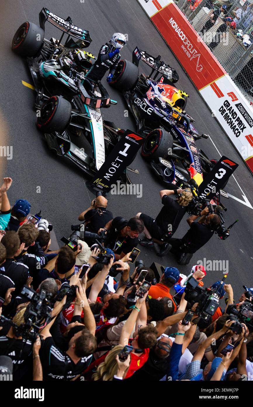 Montecarlo, Monaco. 7 giugno 2026. Andrea Kimi Antonelli e Isack Hadjar, durante la Formula 1 Louis Vuitton Grand Prix de Monaco. Crediti: Alessio Morgese / Alamy live news Foto Stock