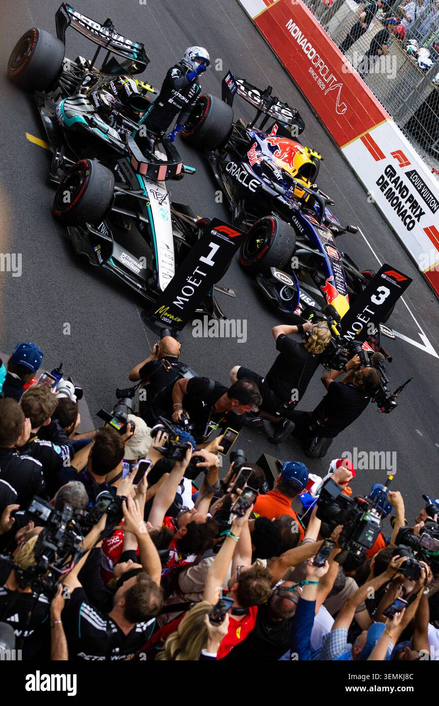 Montecarlo, Monaco. 7 giugno 2026. Andrea Kimi Antonelli e Isack Hadjar, durante la Formula 1 Louis Vuitton Grand Prix de Monaco. Crediti: Alessio Morgese / Alamy live news Foto Stock